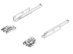 TANDEM RUNNER NL 350MM FULL EXTENSION 30KG WITH LOCKING BRACKET, COMPATIBLE WITH TIP-ON