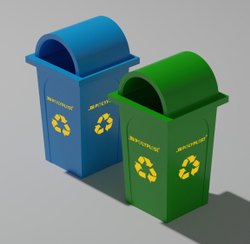 Waste Dust Bin With Wheels - Green (Capacity 120 LTR)