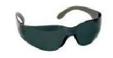 POLYCARBONATE FRAME LESS SPECTACLE WITH CURVED EDGES SMOKE LENS HARD COATED / CLEAR OR COLOURED FLEXIBLE TEMPLES OPTION WRAP AROUND DESIGN