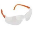 POLYCARBONATE FRAME LESS SPECTACLE WITH CURVED EDGES SMOKE LENS HARD COATED / CLEAR OR COLOURED FLEXIBLE TEMPLES OPTION WRAP AROUND DESIGN