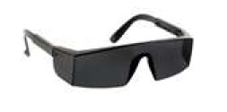 POLYCARBONATE SPECTACLE FRAMELESS AND SQUARED HARD COATED SMOKE LENS / BLACK FRAME ADJUSTABLE TEMPLES