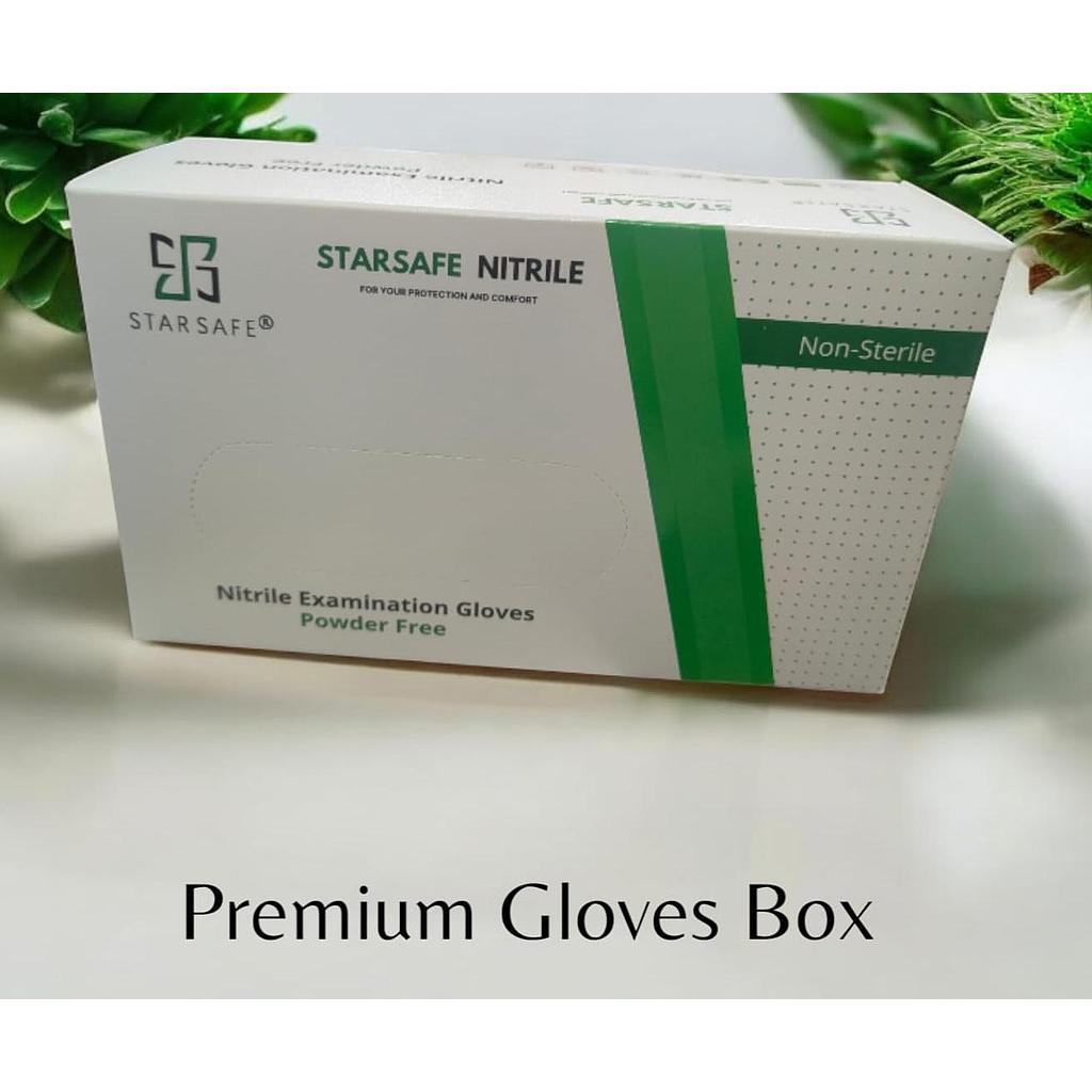 NITRILE EXAMINATION GLOVES 3.5ML BLUE (SIZE - M)
