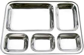 COMPARTMENT DIVIDED STAINLESS STEEL PLATE