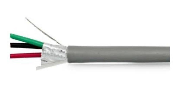 3 Core Shielded Cable 0.25Sqmm (14/38Wg) for Single data transmission - 90 Meter Roll