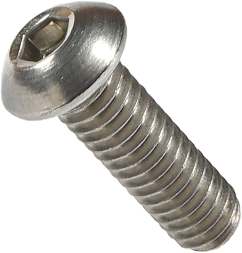 18-8 SS Button Head Hex Drive Screw 6-32 Thread Size 3/8 Long (Pck of 100)