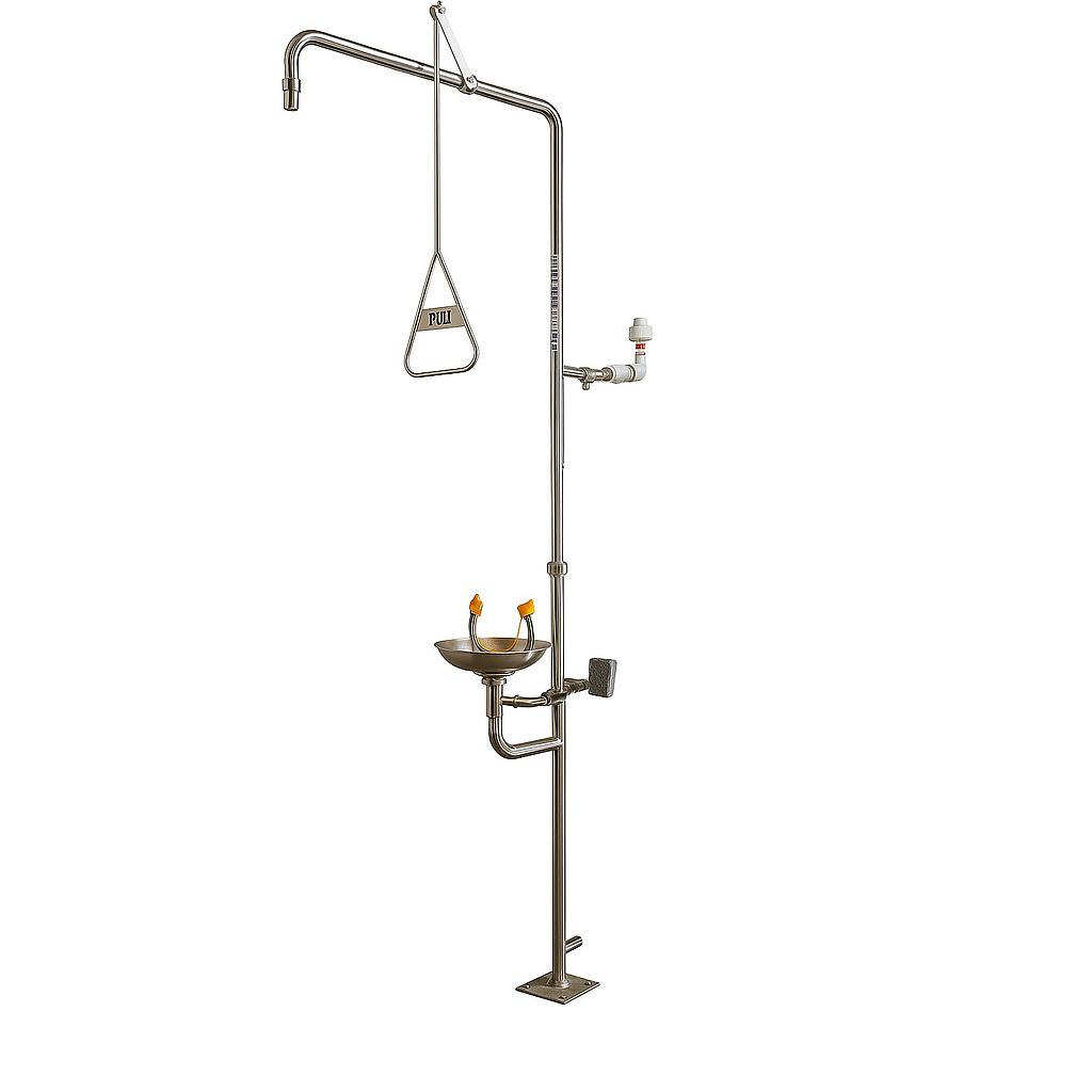 SS FULLBODY SHOWER - EYEWASH PEDDLE & HAND OPERATED  WITH FLOW SWITCH AND HOOTER ALARM