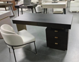 Desk  140*70*75CM ( Panel: Wood Veneer; Cabinet E1  Formaldehyde  Emission Standard Board; Frame: Stainless Steel cm)        