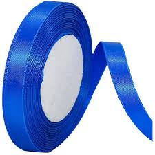 12MM Satin Ribbon Roll 5 Mtr length (Pack of 10 Rolls) - Blue
