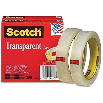 3M Scotch 600 Transparent Tape 1X72 Yds