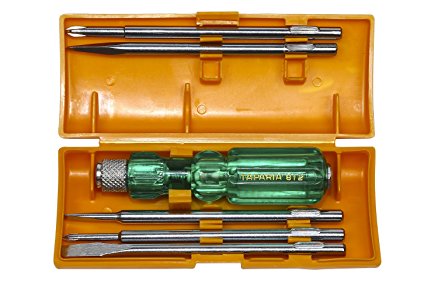 Screw Driver Sets 6x0.8, 3.5x0.5, Philips 0, Square Poker, Philips 1 + Extension Rod, 6 Blades